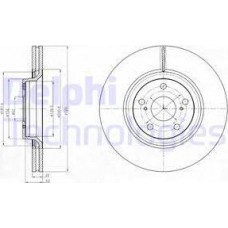 Delphi BG4235 - DELPHI TOYOTA диск гальмівний передн.Avensis 2.0D-4D-2.2D-4D 08-