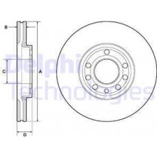 Delphi BG3713C - DELPHI OPEL Диск гальмівний передн. Vectra C 02- 1.6-2.2DTI