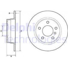 Delphi BG2624 - DELPHI BMW диск гальмівний задн. E36-46 1.6-2.5