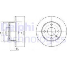 Delphi BG2376 - DELPHI FORD диск гальмівний передній 239.510 Escort .Orion -90