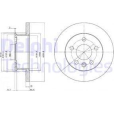 Delphi BG2716 - DELPHI VW диск гальмівний передній T4 1.9-2.4D 91-