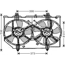 Ava Quality Cooling DN7513 - AVA NISSAN Вентилятор радіатора X-TRAIL I 2.0 01-. 2.5 02-