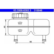03.3508-8302.3 ATE Компенсационный бак, тормозная жидкость