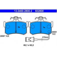 13.0460-2800.2 ATE Комплект гальмівних колодок, дискове гальмо