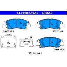 13.0460-5552.2 ATE Комплект гальмівних колодок, дискове гальмо