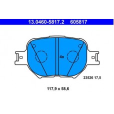 13.0460-5817.2 ATE Комплект гальмівних колодок, дискове гальмо