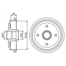 0 986 477 187 BOSCH Гальмівний барабан