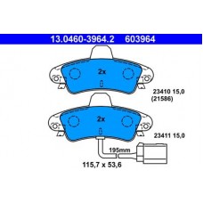 13.0460-3964.2 ATE Комплект гальмівних колодок, дискове гальмо