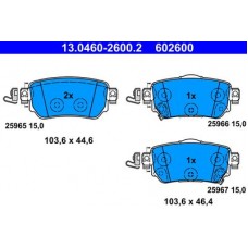 13.0460-2600.2 ATE Комплект гальмівних колодок, дискове гальмо