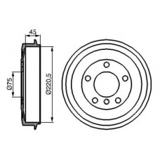 0986477043 BOSCH Гальмівний барабан