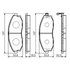 0 986 495 065 BOSCH Комплект гальмівних колодок, дискове гальмо