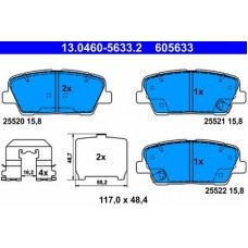 13.0460-5633.2 ATE Комплект гальмівних колодок, дискове гальмо