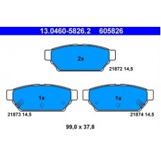 13.0460-5826.2 ATE Комплект гальмівних колодок, дискове гальмо