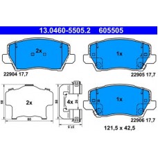 13.0460-5505.2 ATE Комплект гальмівних колодок, дискове гальмо