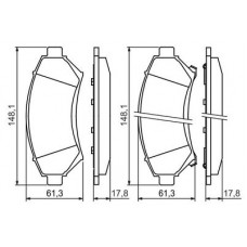 0 986 424 466 BOSCH Комплект гальмівних колодок, дискове гальмо