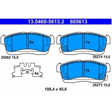 13.0460-5613.2 ATE Комплект гальмівних колодок, дискове гальмо