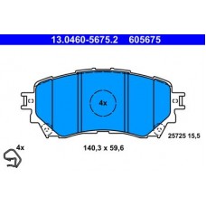 13.0460-5675.2 ATE Комплект гальмівних колодок, дискове гальмо