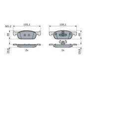 0 986 424 021 BOSCH Комплект гальмівних колодок, дискове гальмо