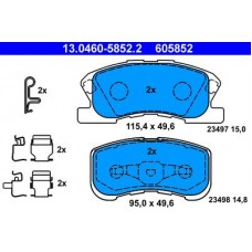 13.0460-5852.2 ATE Комплект гальмівних колодок, дискове гальмо