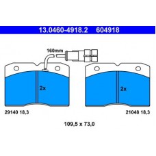 13.0460-4918.2 ATE Комплект гальмівних колодок, дискове гальмо