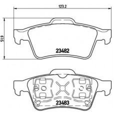 P 59 044 BREMBO Комплект гальмівних колодок, дискове гальмо