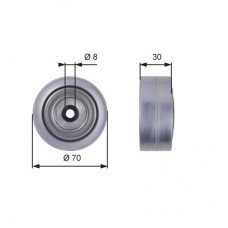 T36386 GATES Паразитный / ведущий ролик, поликлиновой ремень