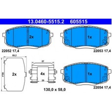 13.0460-5515.2 ATE Комплект гальмівних колодок, дискове гальмо