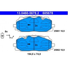 13.0460-5678.2 ATE Комплект гальмівних колодок, дискове гальмо