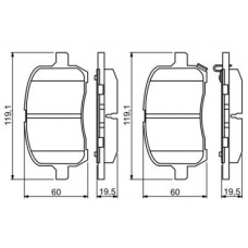 0 986 494 306 BOSCH Комплект гальмівних колодок, дискове гальмо