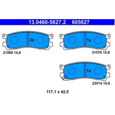 13.0460-5627.2 ATE Комплект гальмівних колодок, дискове гальмо