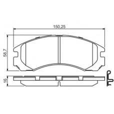 0 986 495 252 BOSCH Комплект гальмівних колодок, дискове гальмо