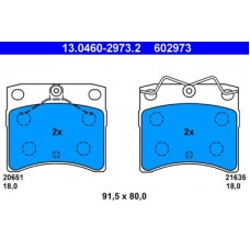 13.0460-2973.2 ATE Комплект гальмівних колодок, дискове гальмо