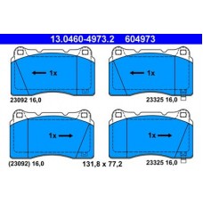 13.0460-4973.2 ATE Комплект гальмівних колодок, дискове гальмо