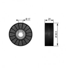 T38007 GATES Паразитный / ведущий ролик, поликлиновой ремень