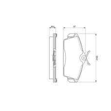 0 986 424 490 BOSCH Комплект гальмівних колодок, дискове гальмо