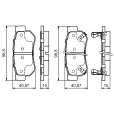 0 986 495 022 BOSCH Комплект гальмівних колодок, дискове гальмо