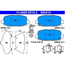 13.0460-5514.2 ATE Комплект гальмівних колодок, дискове гальмо