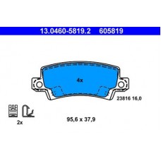 13.0460-5819.2 ATE Комплект гальмівних колодок, дискове гальмо