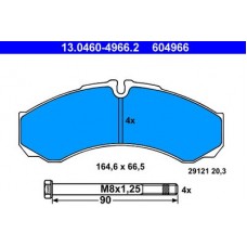 13.0460-4966.2 ATE Комплект гальмівних колодок, дискове гальмо