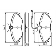 0 986 495 056 BOSCH Комплект гальмівних колодок, дискове гальмо