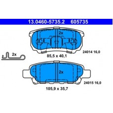 13.0460-5735.2 ATE Комплект гальмівних колодок, дискове гальмо