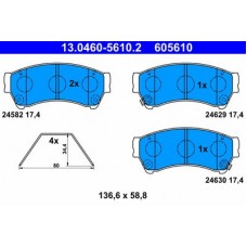 13.0460-5610.2 ATE Комплект гальмівних колодок, дискове гальмо