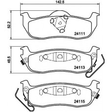 8DB 355 013-681 HELLA Комплект гальмівних колодок, дискове гальмо