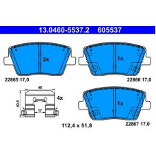 13.0460-5537.2 ATE Комплект гальмівних колодок, дискове гальмо