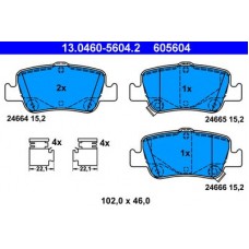 13.0460-5604.2 ATE Комплект гальмівних колодок, дискове гальмо