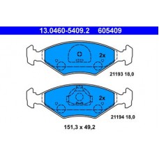 13.0460-5409.2 ATE Комплект гальмівних колодок, дискове гальмо