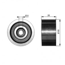 T36076 GATES Паразитный / ведущий ролик, поликлиновой ремень