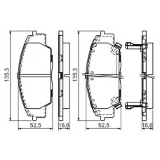 0 986 494 311 BOSCH Комплект гальмівних колодок, дискове гальмо