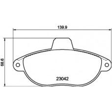 8DB 355 019-251 HELLA Комплект гальмівних колодок, дискове гальмо