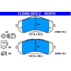 13.0460-3870.2 ATE Комплект гальмівних колодок, дискове гальмо